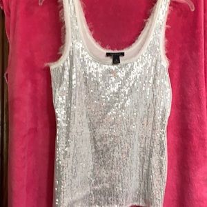 White House Black Market white sequin tank